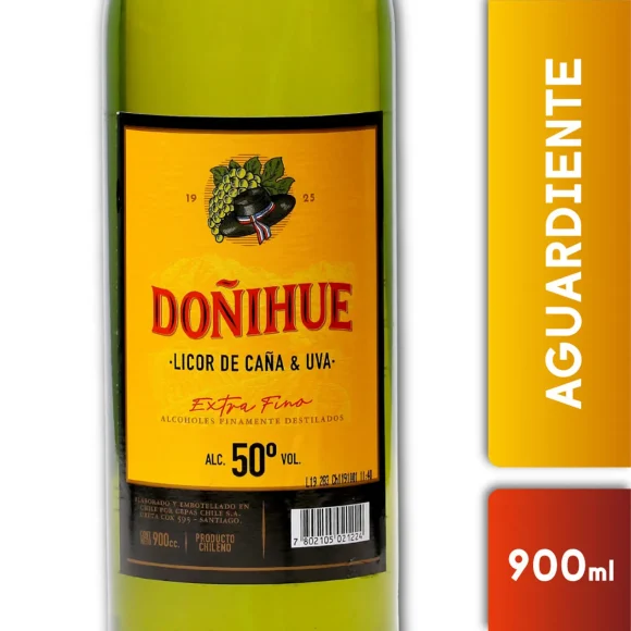AGUARDIENTE DONIHUE 900 CC BOT G 50,0